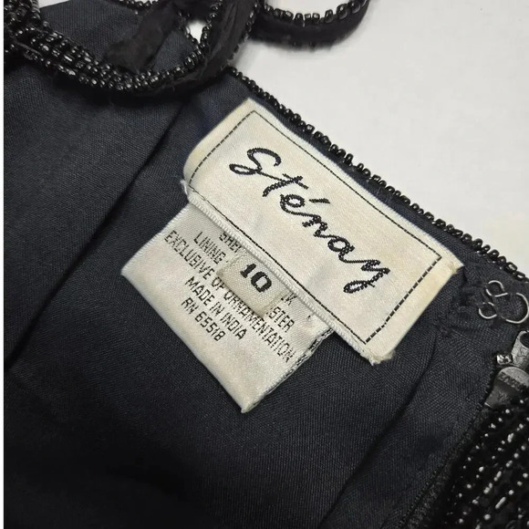 VTG Stenay Beaded Silk Evening Gown and Beaded Long Sleeve Blazer Top size 10/M - Picture 2 of 9